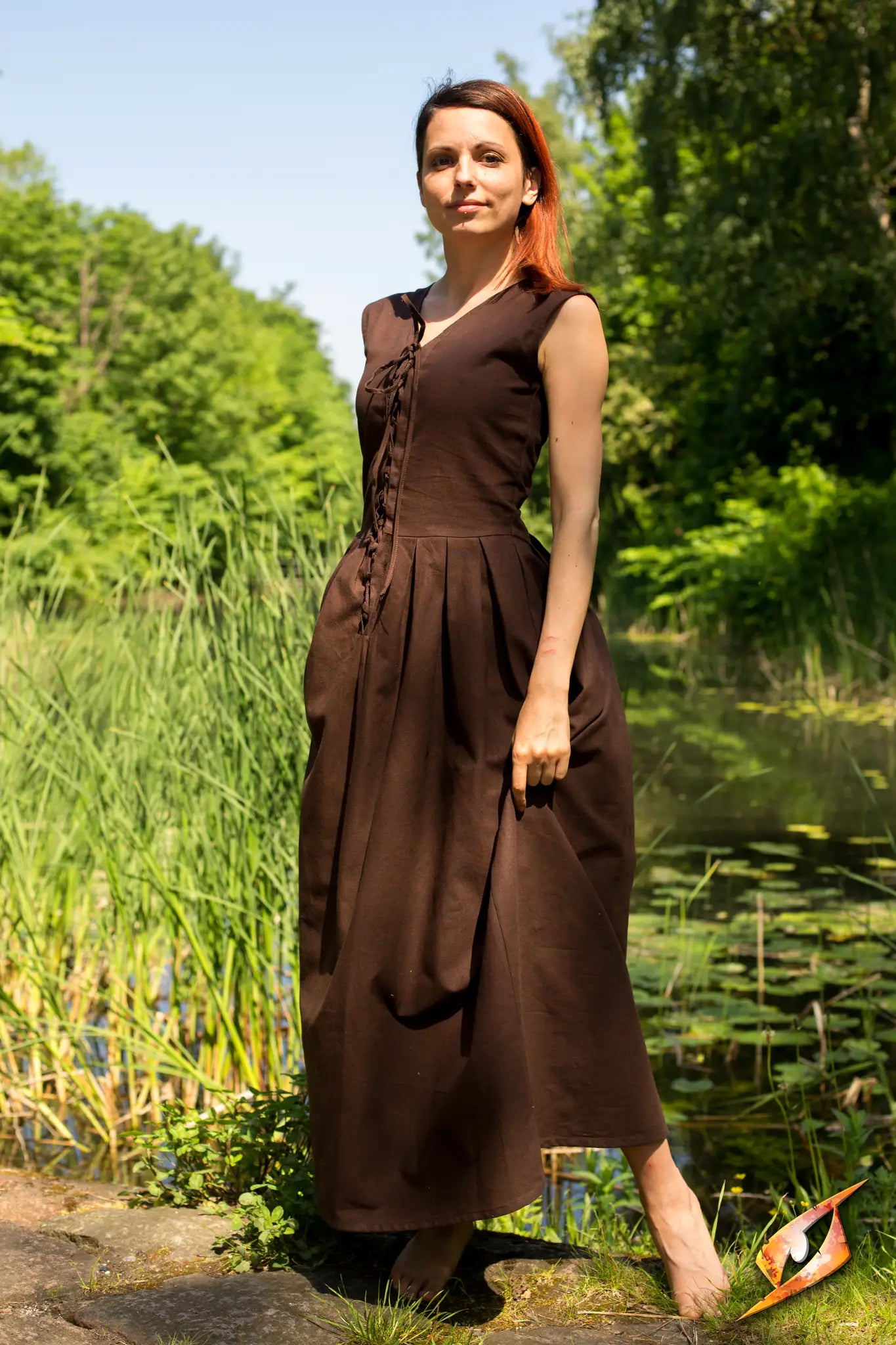 Medieval kirtle Elaine, brown