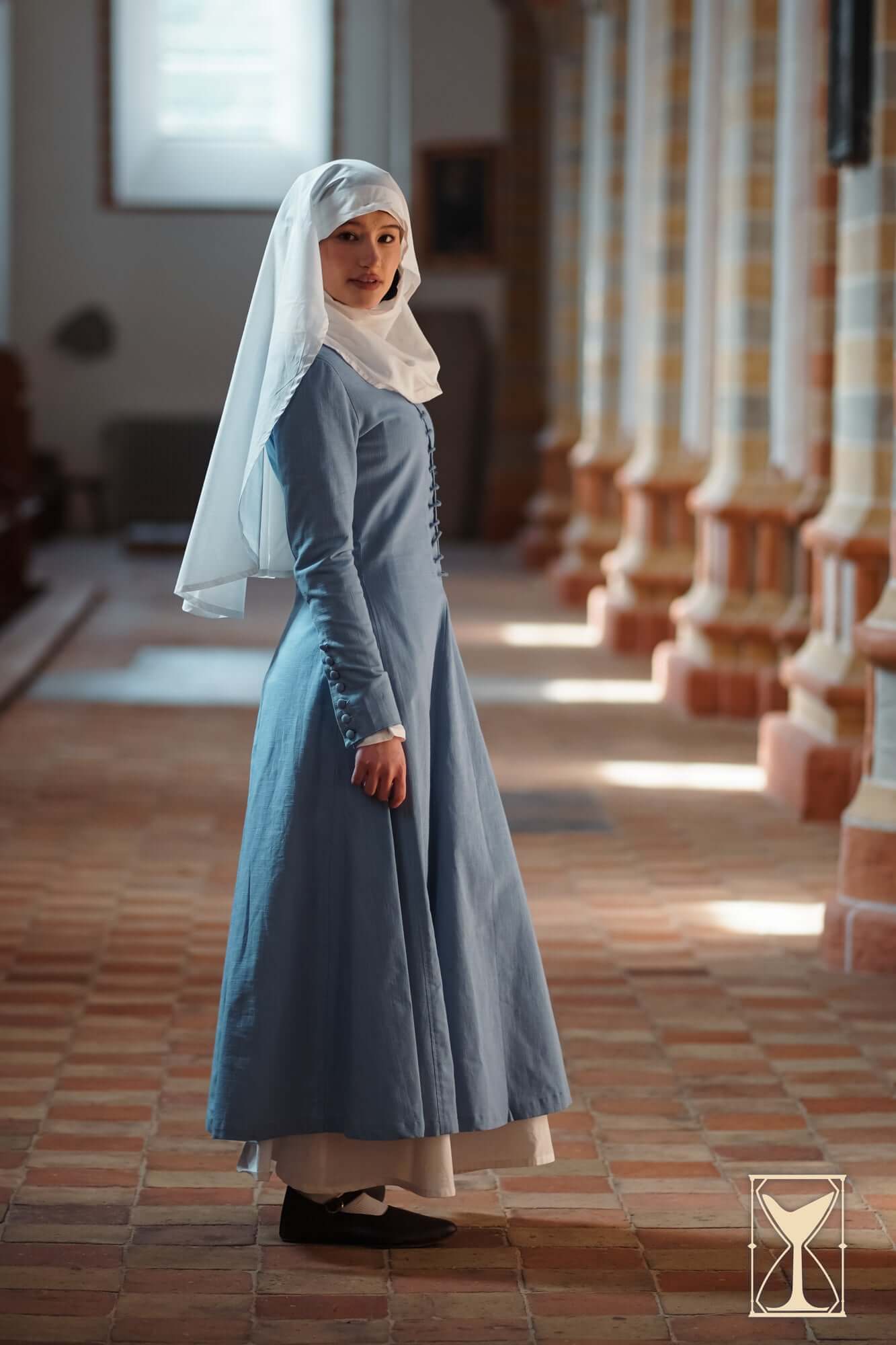 Cotehardie Marian, cotton, blue