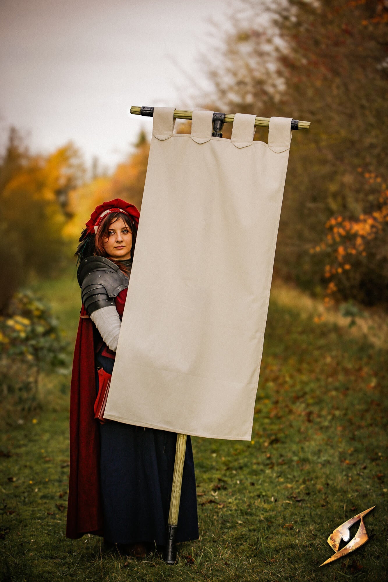 Complete Battle Standard Set - T-Top displayed by a person in a picturesque outdoor setting.