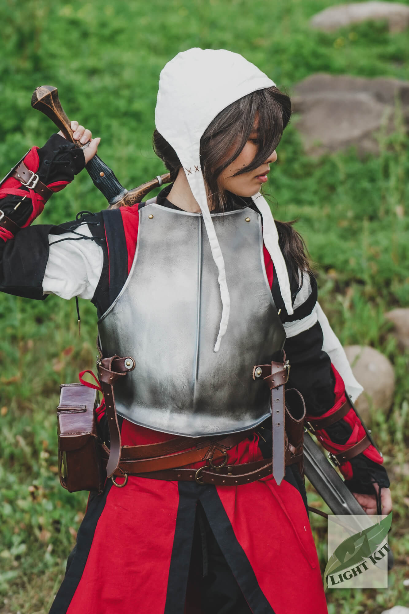 RFB Breastplate - Light Kit worn by a character in a medieval setting, showcasing its lightweight armored design.