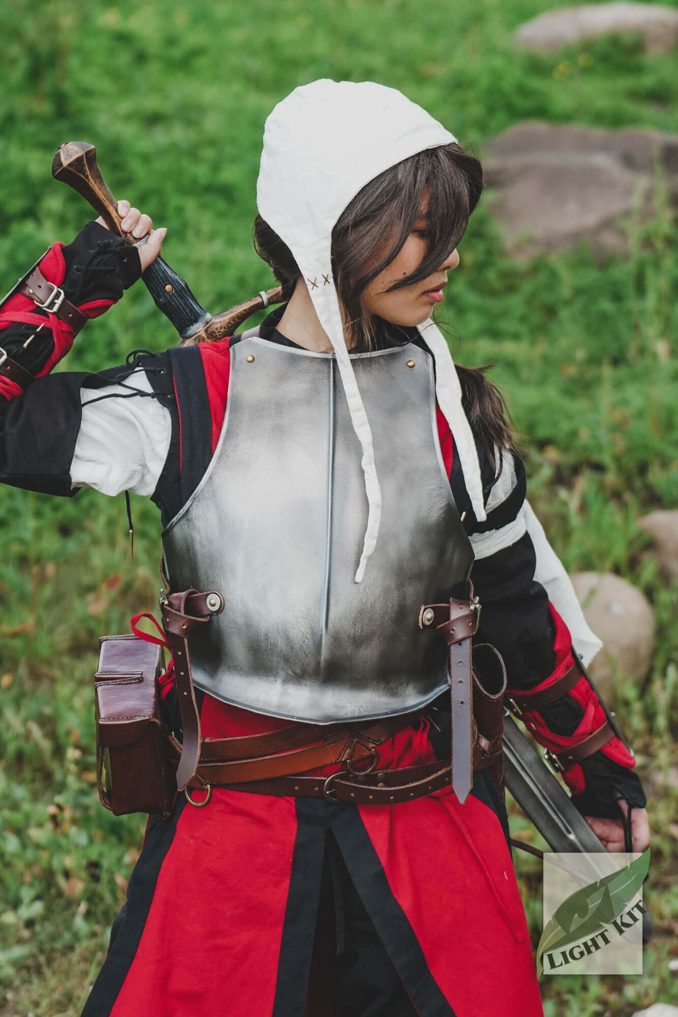 RFB Breastplate - Light Kit worn by a character in a medieval setting, showcasing its lightweight armored design.