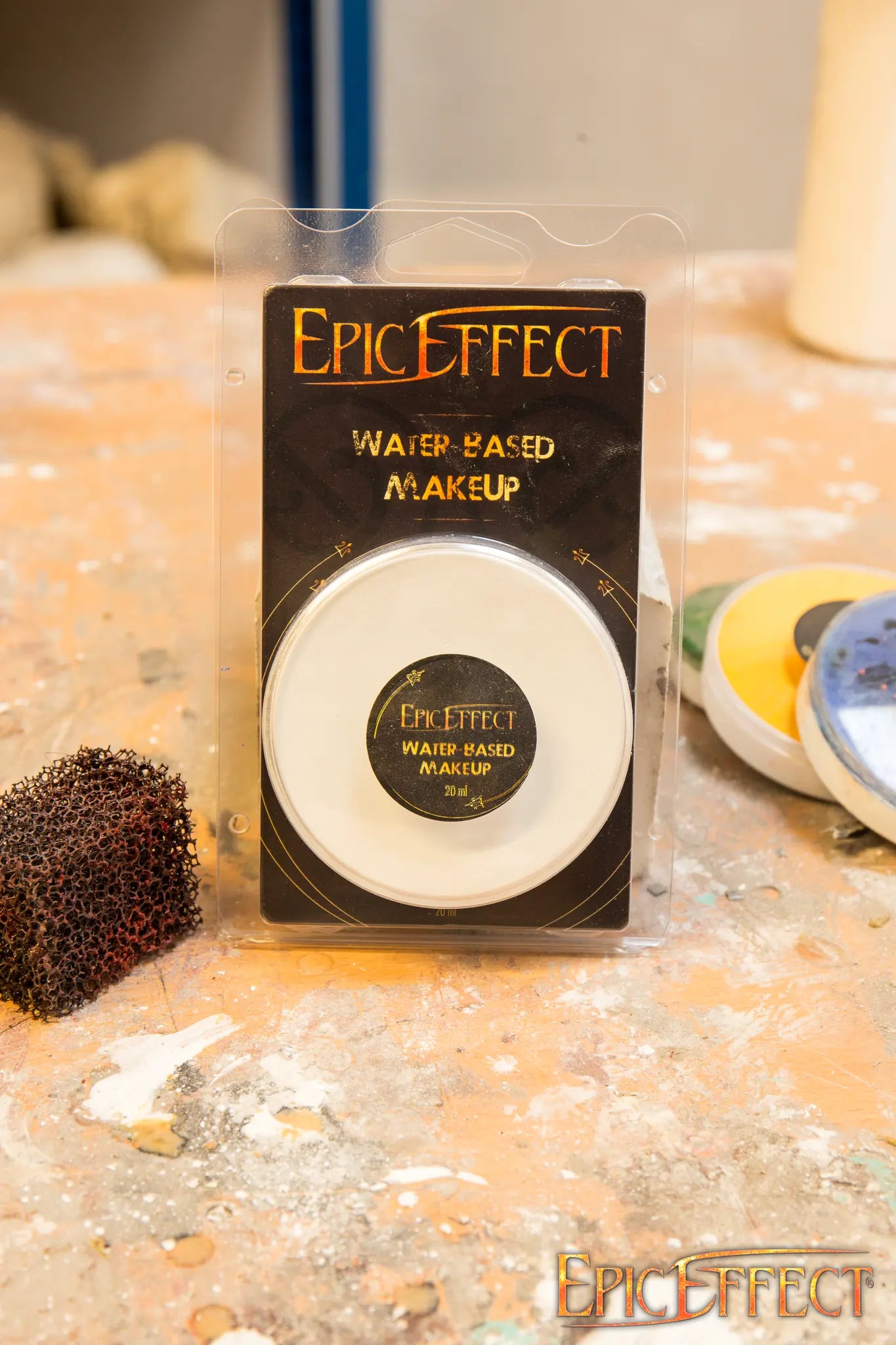 Water Based Make Up - White in a compact container by Epic Effects, ideal for foundation and highlighting.