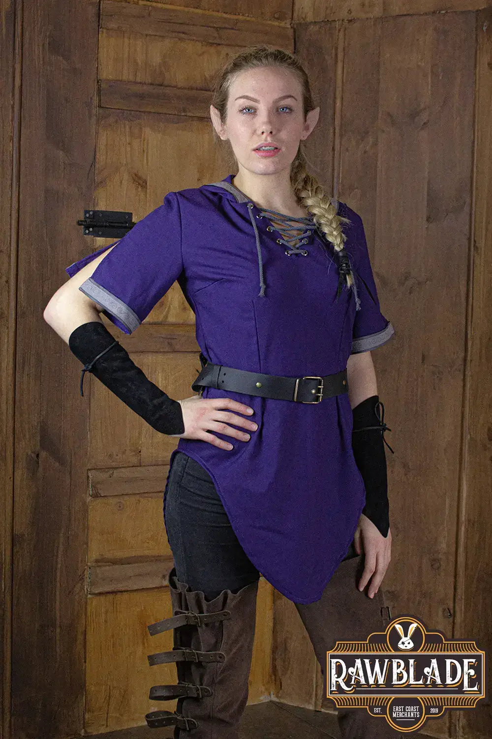 Briannan Ranger Tunic styled with a belt, showcasing its high-quality twill material and unique design.