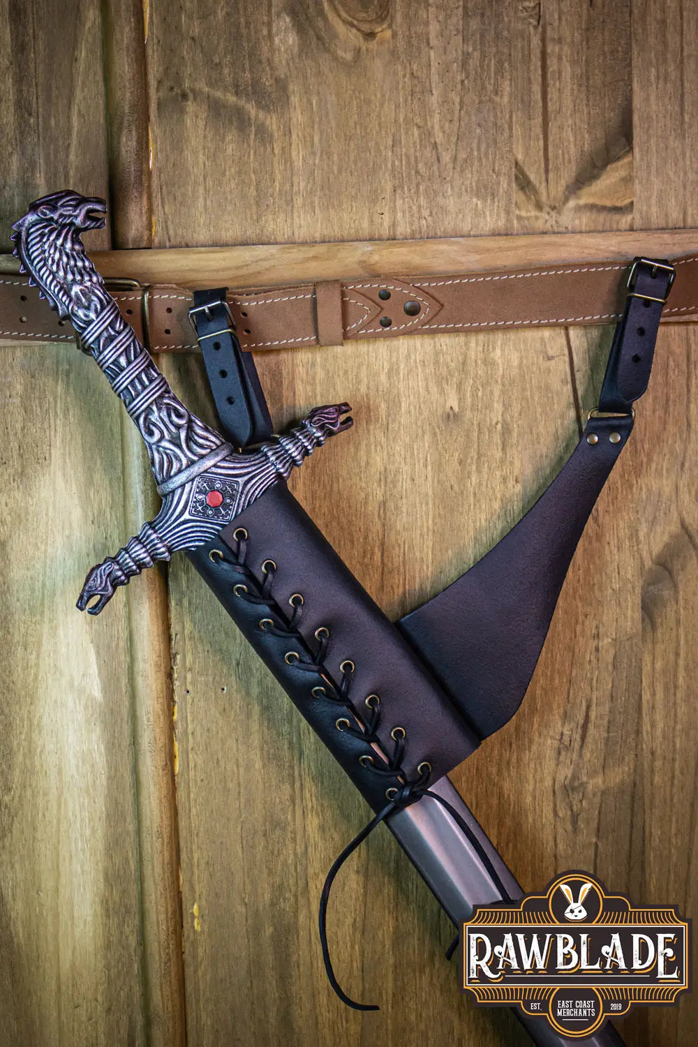 Breda Holder designed for swords, crafted from high quality cow leather with adjustable buckles.