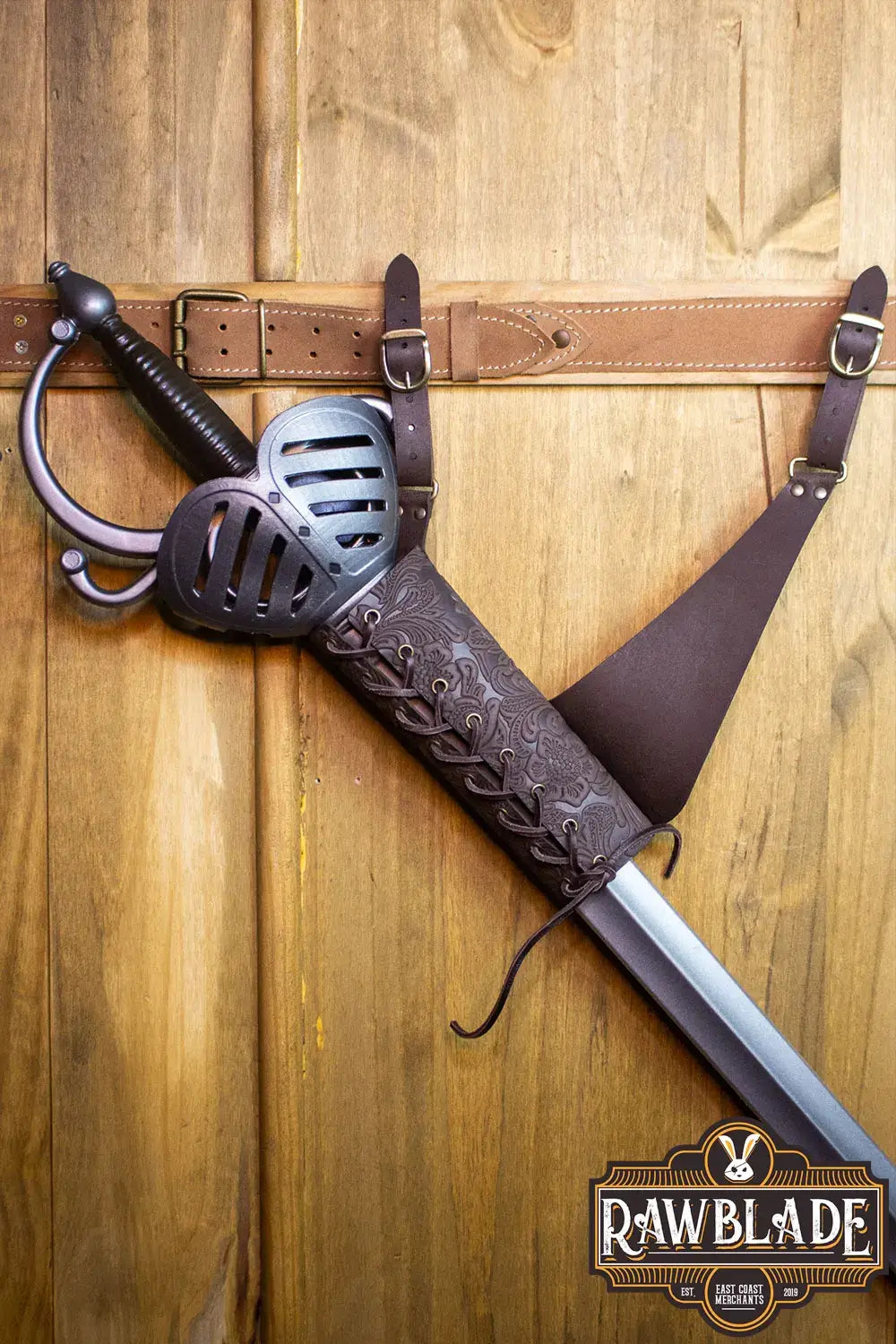Breda Holder Deluxe made of high quality cow leather, suitable for any sword with adjustable buckles and cords.
