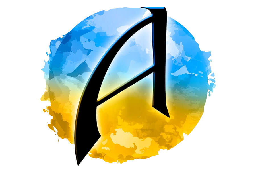 Les Artisans d’Azure logo with a stylized letter A on blue and gold background.
