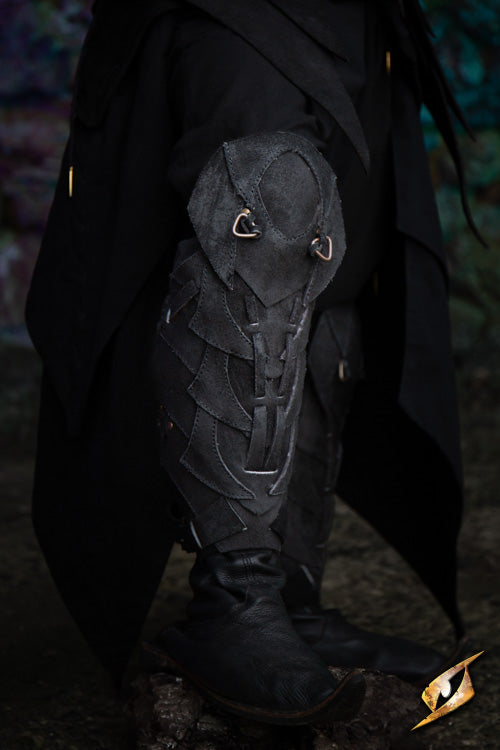 Shadow Armour Set - Suede showcasing intricate leg armor designed for stealth and agility.