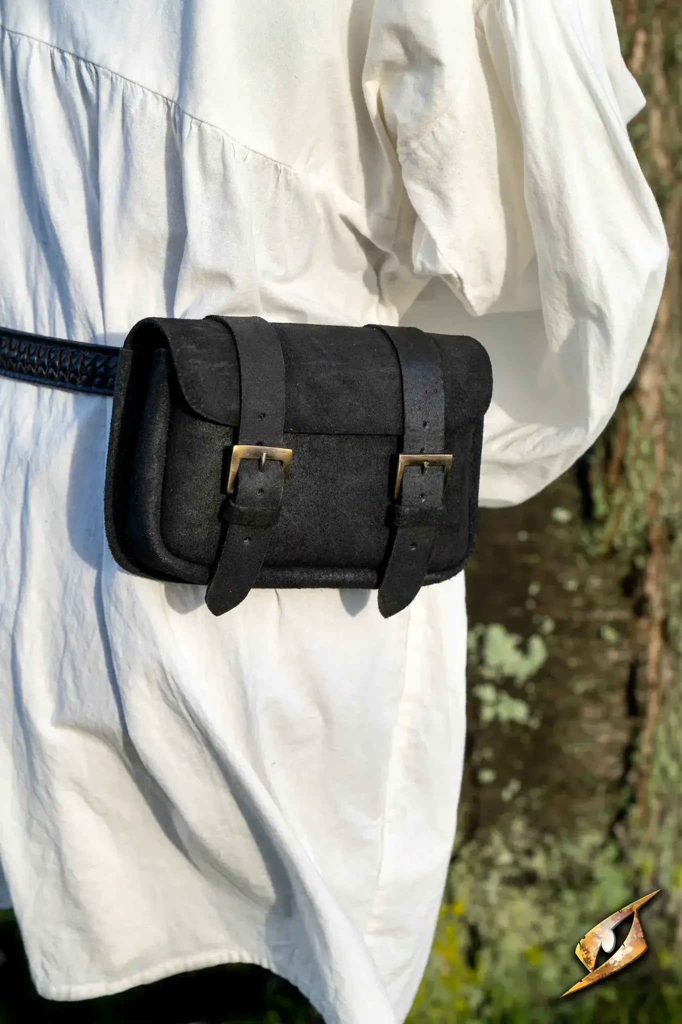 Warrior bag - Suede - Large worn on a belt, perfect for storing small items during adventures.