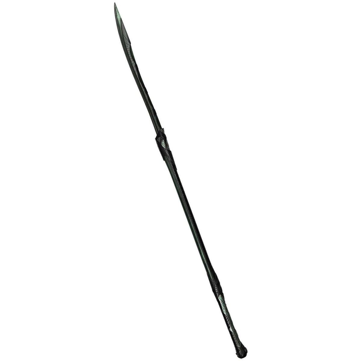 Arkhol Polearm with intricate spider design and chitin-inspired metallic coloring, crafted from durable safe foam.