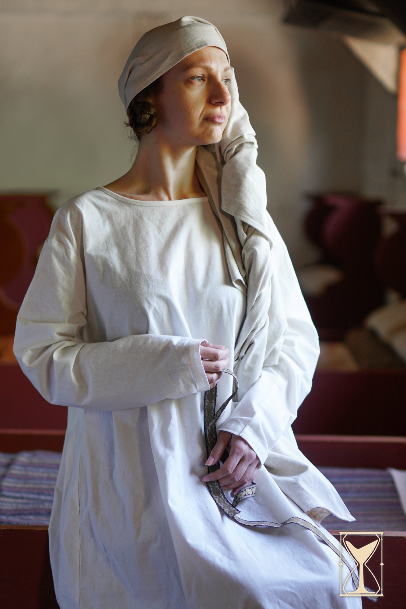 Rectangular Veil and Fillet - Cotton/Linen Blend - Epic Armoury America