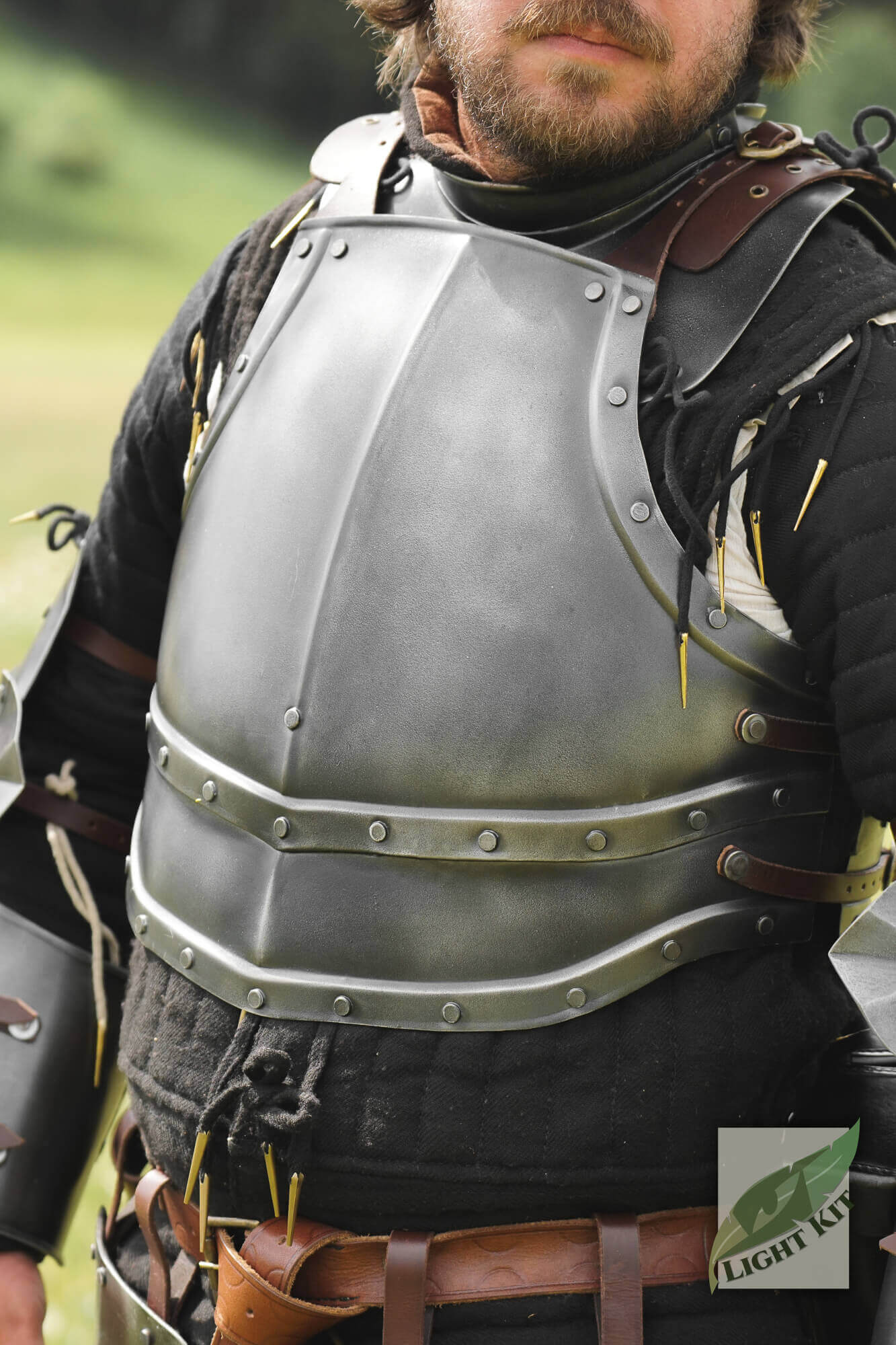 Captain Cuirass - Light Kit worn by a man in a field, showcasing its stylish and durable design.