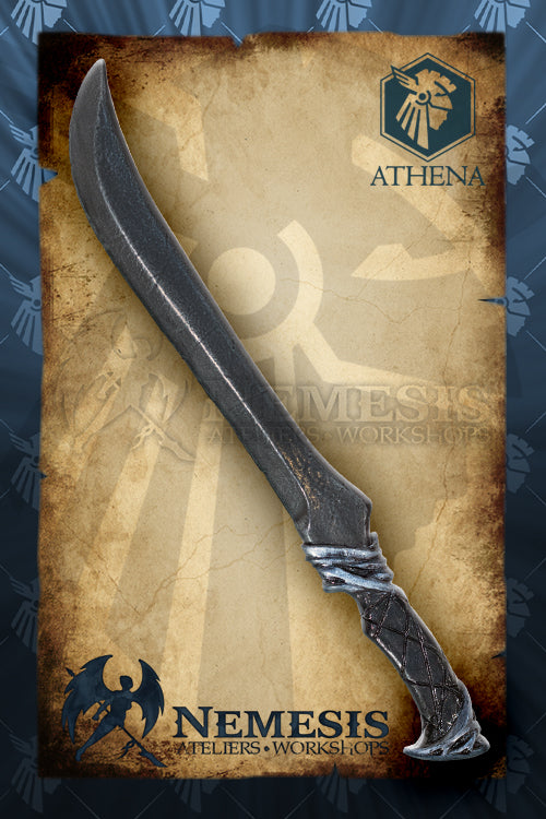 Assassin's knife displayed on aged parchment with a dark, sleek design and ornate handle.