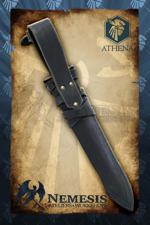 Athena scabbard - Musketeer & Noble Dagger displayed on vintage background with logo