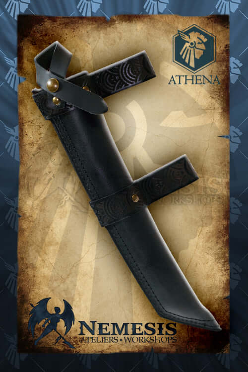 Athena Scabbard - Japanese Tantô displayed with intricate design and craftsmanship, perfect for collectors and enthusiasts.