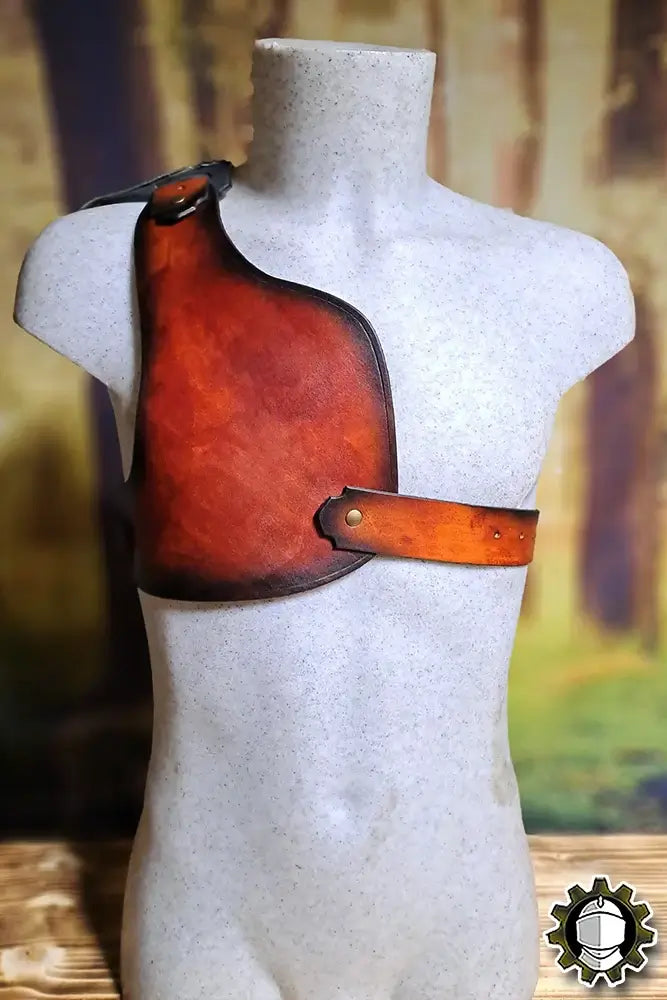 Harness Decimus (Fighter) asymmetric leather chestpiece for bold warriors and eye-catching costumes.