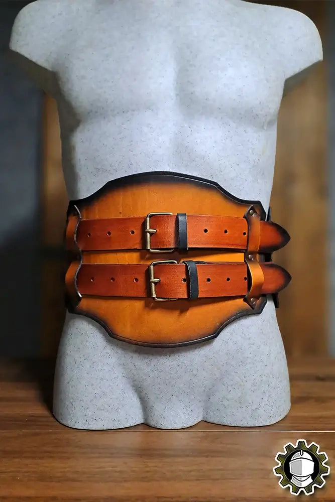 Broad Belt Olympus (Fighter) showcasing modular design with leather belts and curved plates for armor.