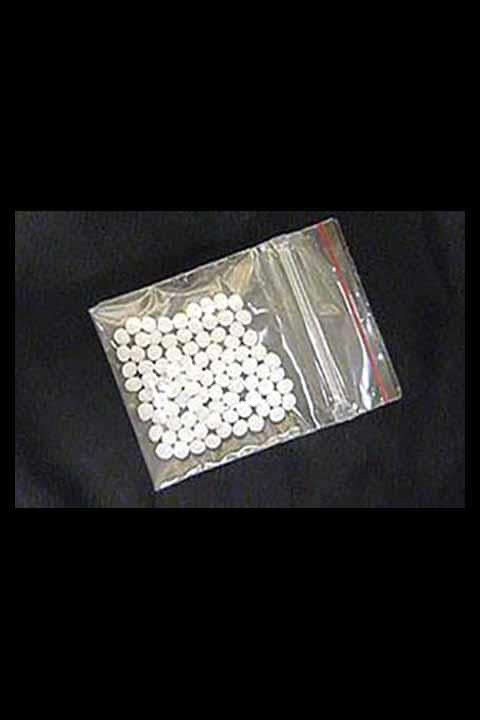 Teeth - Fitting Plastic - White in a resealable plastic bag, showcasing the product for dental fittings.