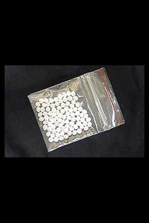 Teeth - Fitting Plastic - White in a resealable plastic bag, showcasing the product for dental fittings.