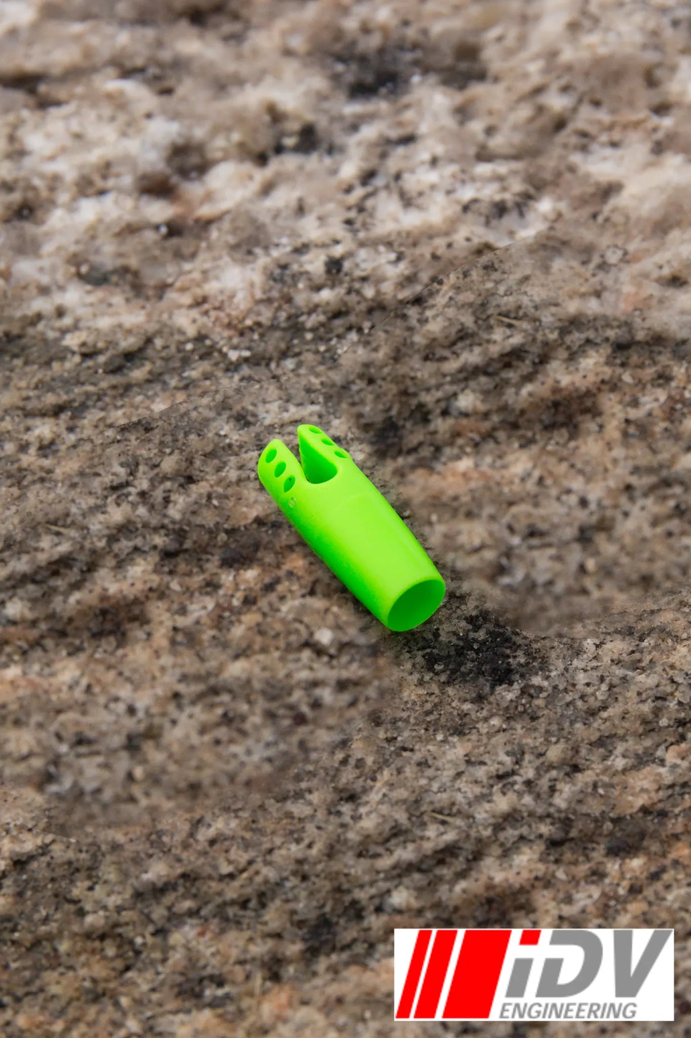 Nock for Larp Arrows in green color, designed by iDV Engineering for LARP archery use.