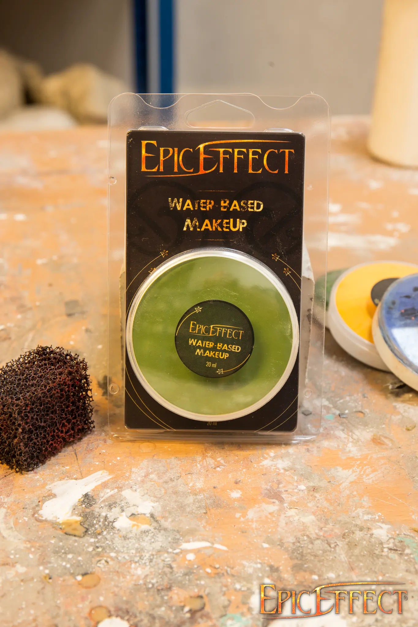 Water Based Make Up - Green in packaging, showcasing deep-pigmented green color for versatile makeup applications.