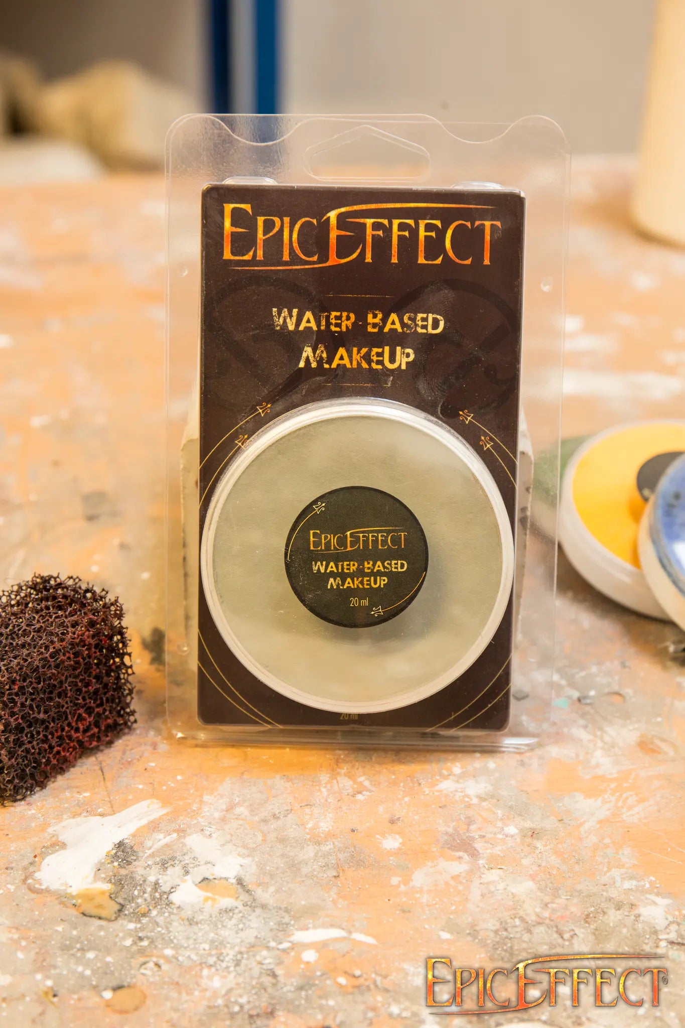 Water Based Make Up - Pale Green by Epic Effects in compact packaging on a work surface.