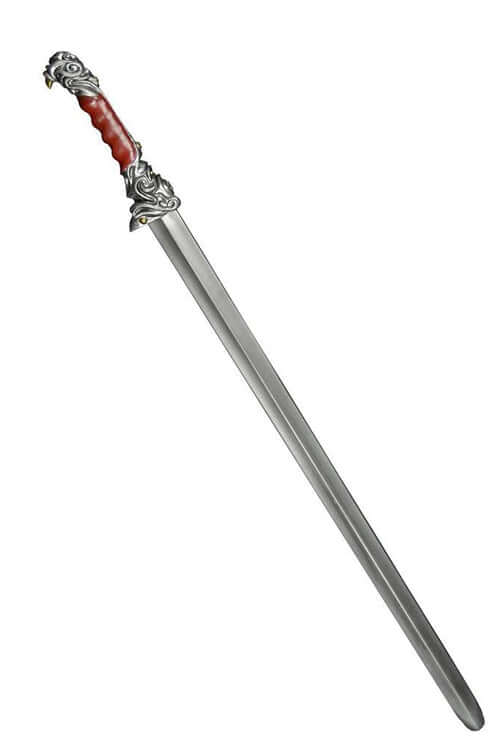 Wyvern II sword with a silver rapier blade and blood-red handle, showcasing its agile design and dark aesthetic.